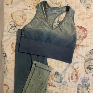 VS leggings and sports bra.